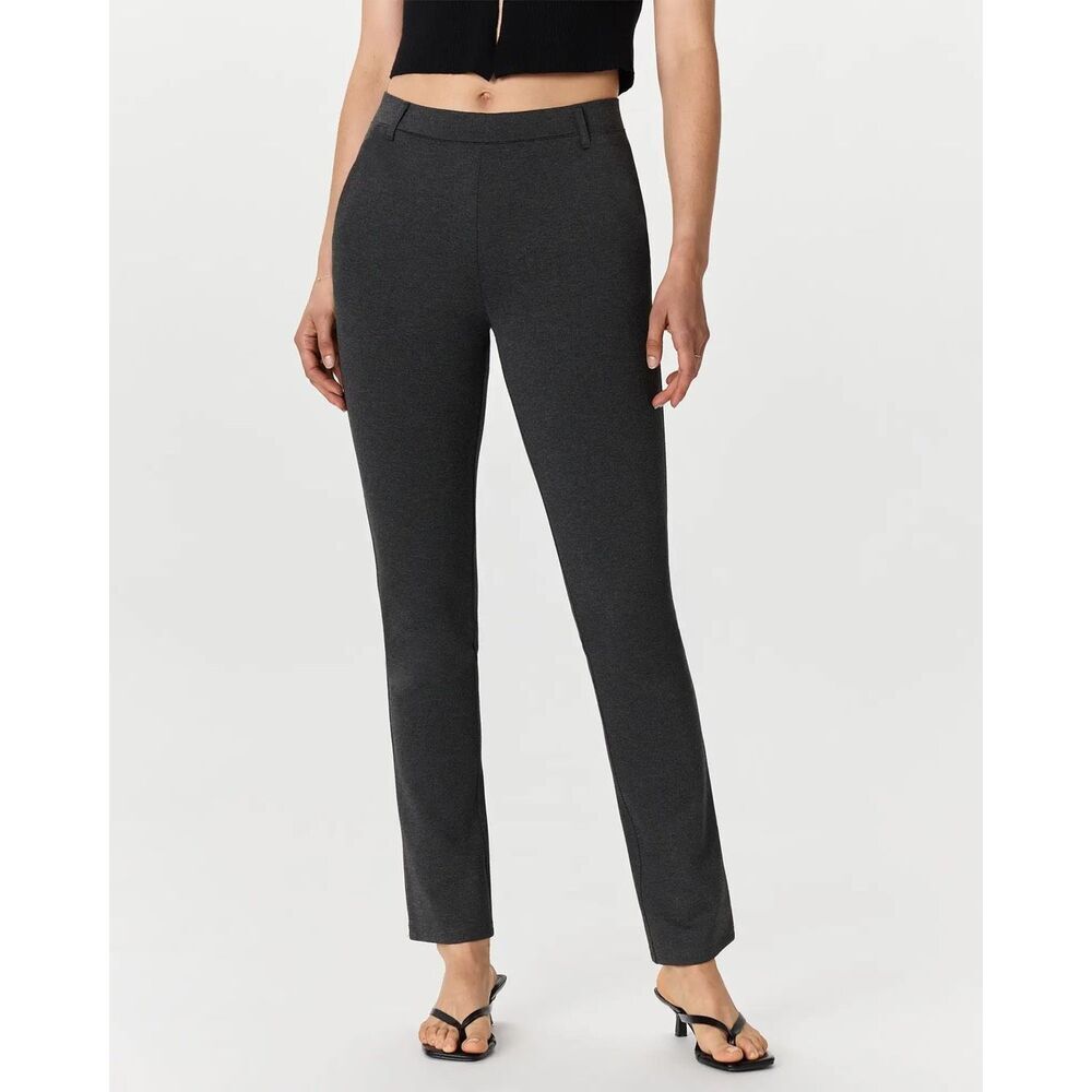 Quince Ultra-Stretch Ponte Straight Leg Pants in Charcoal Size Large NWT